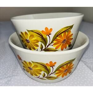 Capri Bake Serve N Store Set of Two Stoneware Bowls, Vintage 1970's